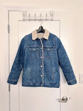 Madewell Denim Jacket with Sherpa Lining XS Women